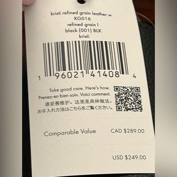 Kate Spade Kristi black leather chain detail  adjustable crossbody bag Msrp  249 - Picture 12 of 15